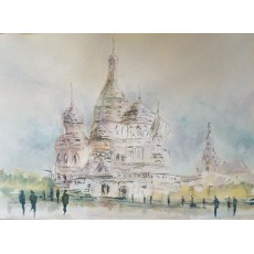 St Basils Moscow Original Watercolour by David Harvey
