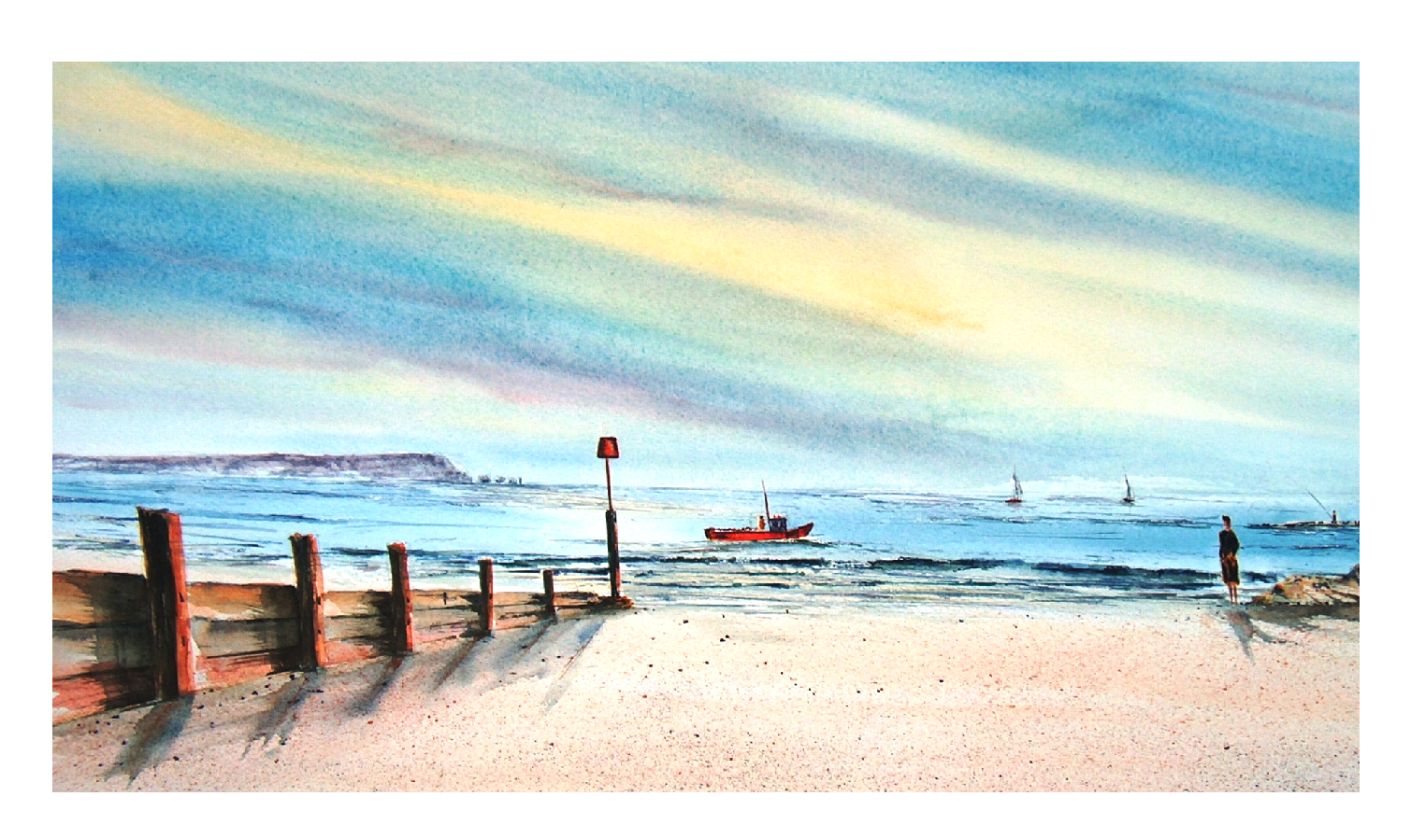 Avon Beach Christchurch greeting card