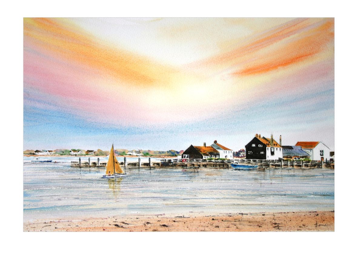 Yellow Sail at Mudeford Quay